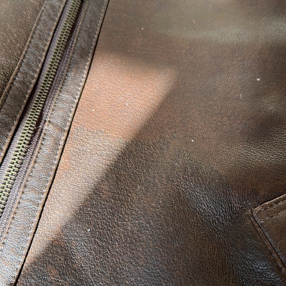 Vintage Genuine Leather B3 Bomber Jacket Dark Brown Faux Shearling Lining - Picture 14 of 16